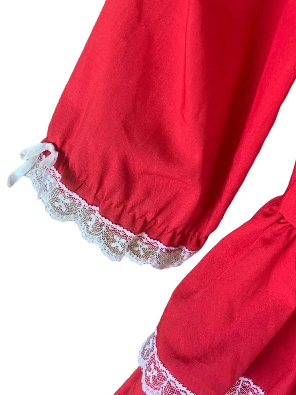 Vintage Lilo California Girls Party Pageant Dress Size 7 Red Full Circle Lace